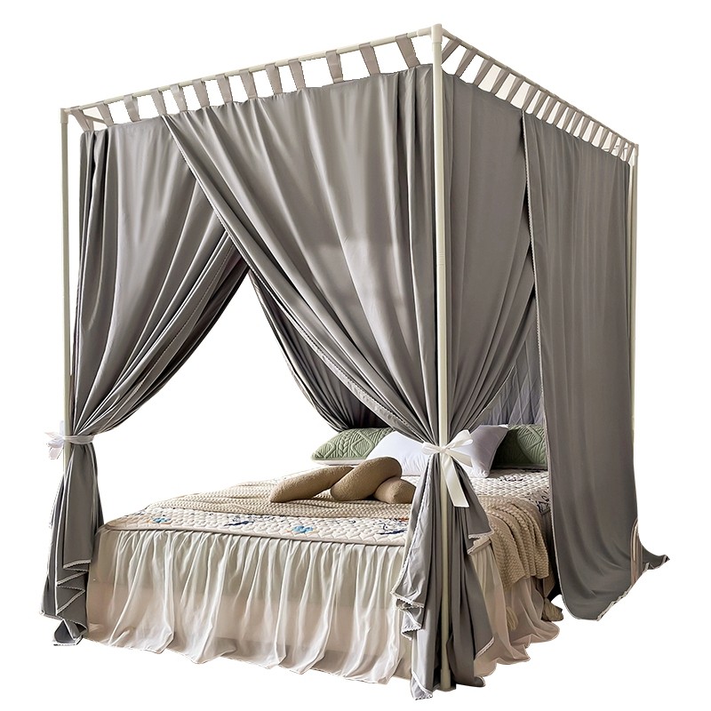 老式穿杆宫廷蚊帐家用1.8m床防尘顶遮光布架子床保暖床幔挡空调风,淘宝优惠券,粉丝福利购,淘宝优惠卷