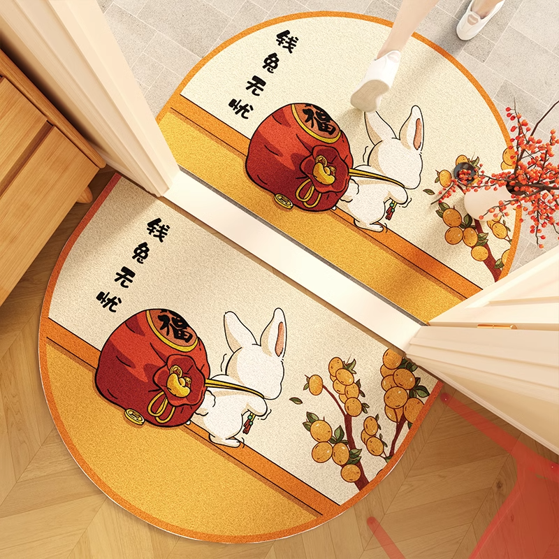 拱形入户门地垫可爱猫丝圈脚垫除尘耐脏可裁剪门垫玄关门厅地毯,淘宝优惠券,粉丝福利购,淘宝优惠卷