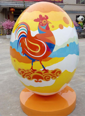 大型玻璃钢泡沫复活节道具装饰品