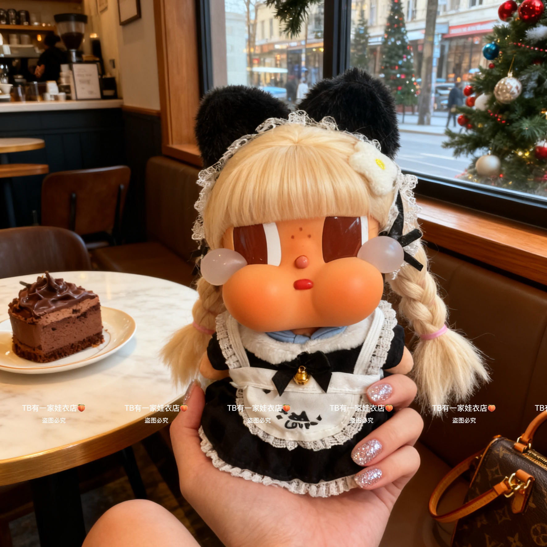 哭娃vacation衣服crybaby搪胶猫咪女仆娃衣沙滩度假着替连衣裙 - 图0