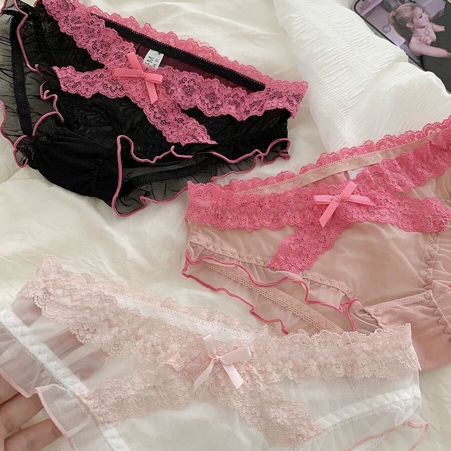 「SHU」少女心爆棚~纯欲蕾丝边性感内裤女款~日系低腰交叉内裤,淘宝优惠券,粉丝福利购,淘宝优惠卷