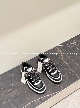 24FW黑白熊猫拼色休闲厚底运动鞋