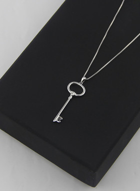 韩国s925皇冠锁骨女生钥匙项链