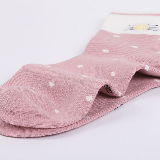 Pure cotton comfortable, breathable and anti-pilling mid-calf cat socks for women