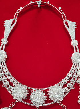 新款苗银挂脖长流苏民族风项链