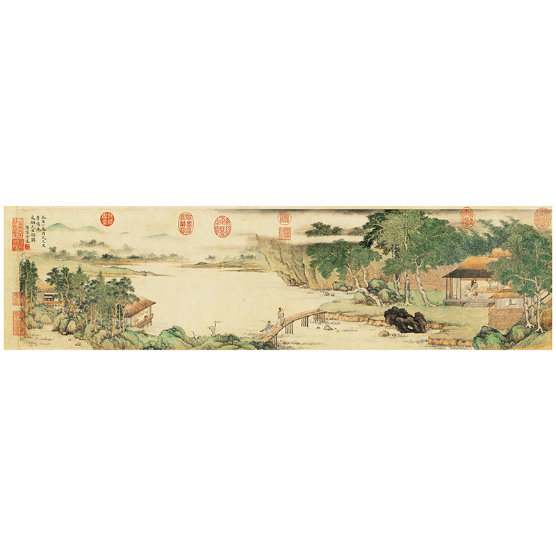 仇英携琴访友图古代书法字画高清微喷宣纸横幅仿古复制中堂装饰画,淘宝优惠券,粉丝福利购,淘宝优惠卷