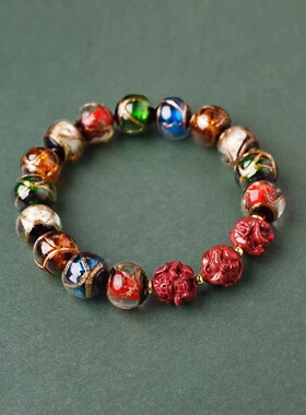 香灰琉璃佛珠12生肖三合手链男女