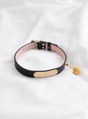 项圈定制刻字女m牵引绳链子K9手工皮具外出
