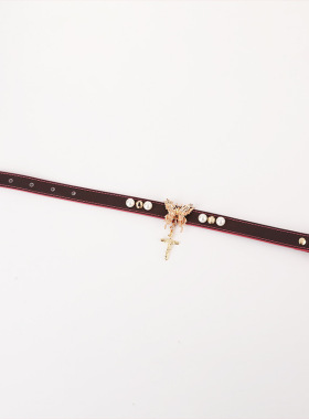 温感变色sp项圈 亚文化蝴蝶十字架choker定制刻字女m链子