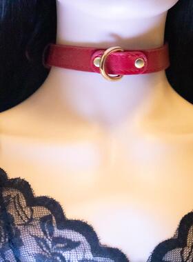 项圈定制刻字女m牵引绳链子K9手工皮具外出链子真皮