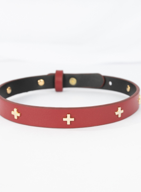 定做项圈定制刻字手工皮具女m真皮k9