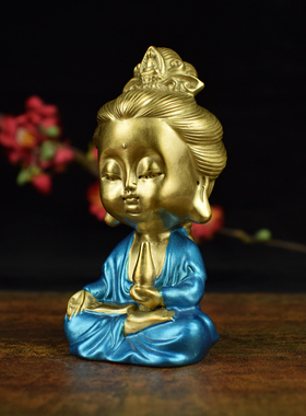 黄铜如来观音菩萨汽车车载摆件