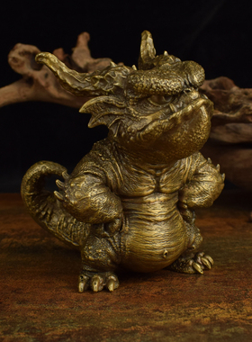 黄铜创意蜥龙桌面工艺品摆件礼品