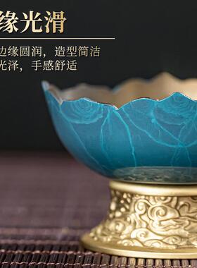 酥油灯座蜡烛台家用供佛莲花底座