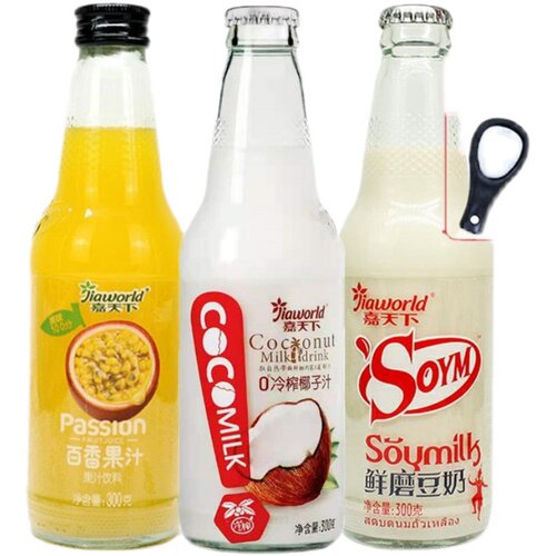 嘉天下鲜磨豆奶饮料 原味豆奶饮品300ml*瓶玻璃瓶装整箱包邮 - 图3