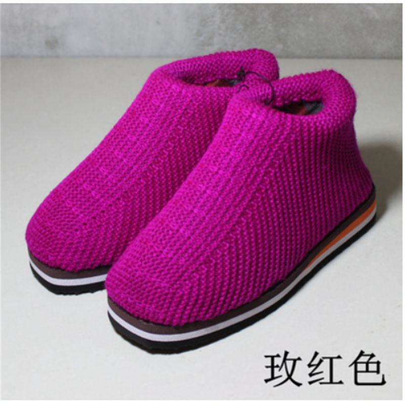 针织毛线棉鞋女居家男二棉保暖手工编织成品农村加绒加厚冬季,淘宝优惠券,粉丝福利购,淘宝优惠卷