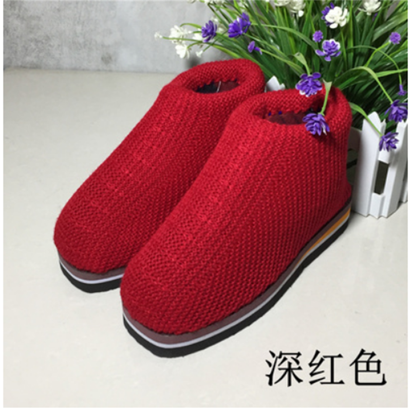 针织毛线棉鞋女居家男二棉保暖手工编织成品农村加绒加厚冬季,淘宝优惠券,粉丝福利购,淘宝优惠卷