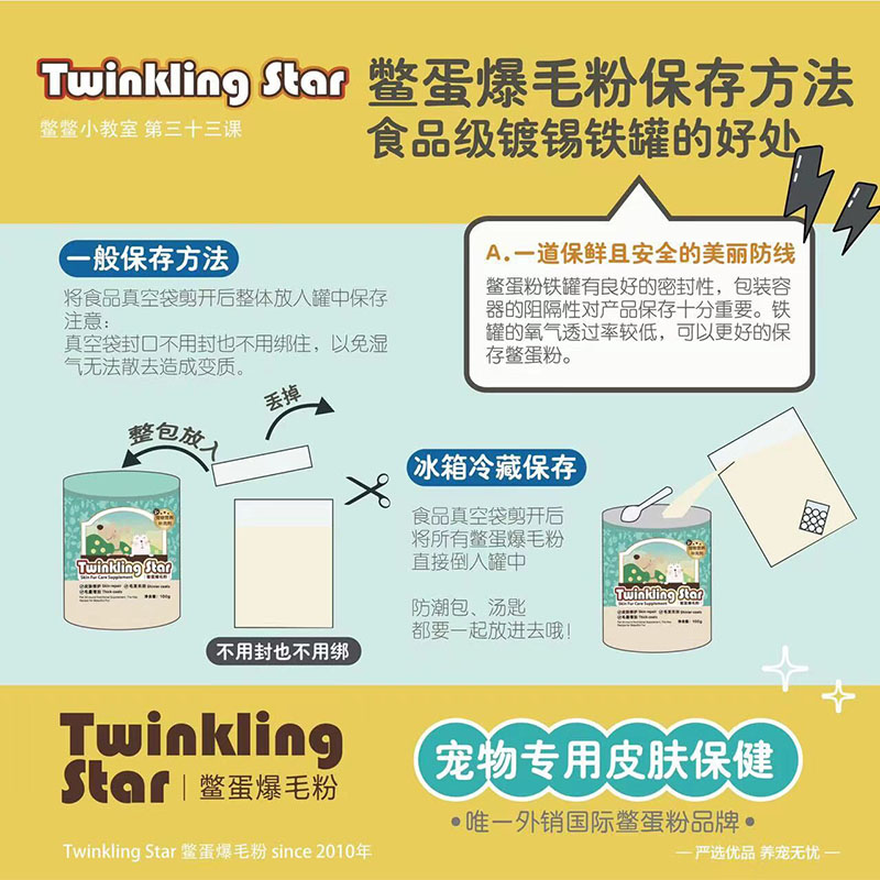 台湾Twinkling Star鳖蛋爆毛粉狗狗猫咪美毛泰迪增毛甲鱼蛋卵磷脂 - 图2