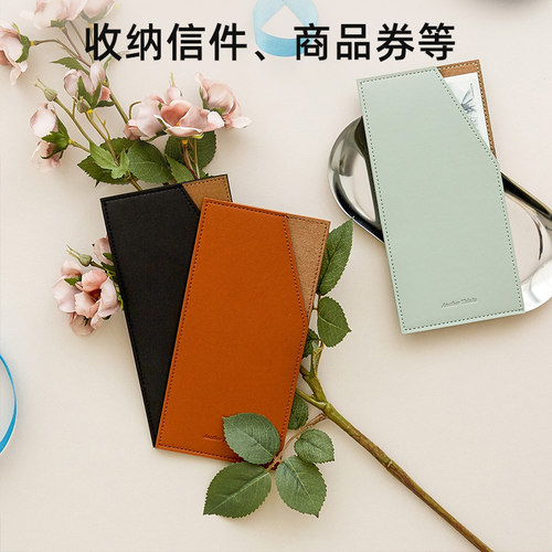 韩国funnymade纯色ins高级皮革祝福礼金钱包压岁红包袋礼券票夹袋 - 图1