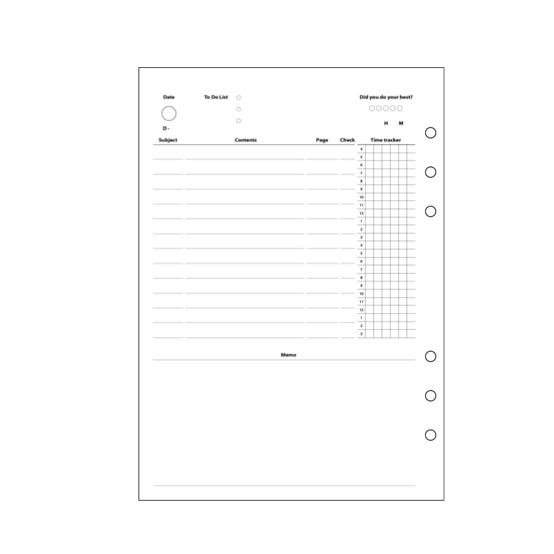 韩国livework学生办公6孔A5活页本替换芯日程计划横线网格记事纸-图3