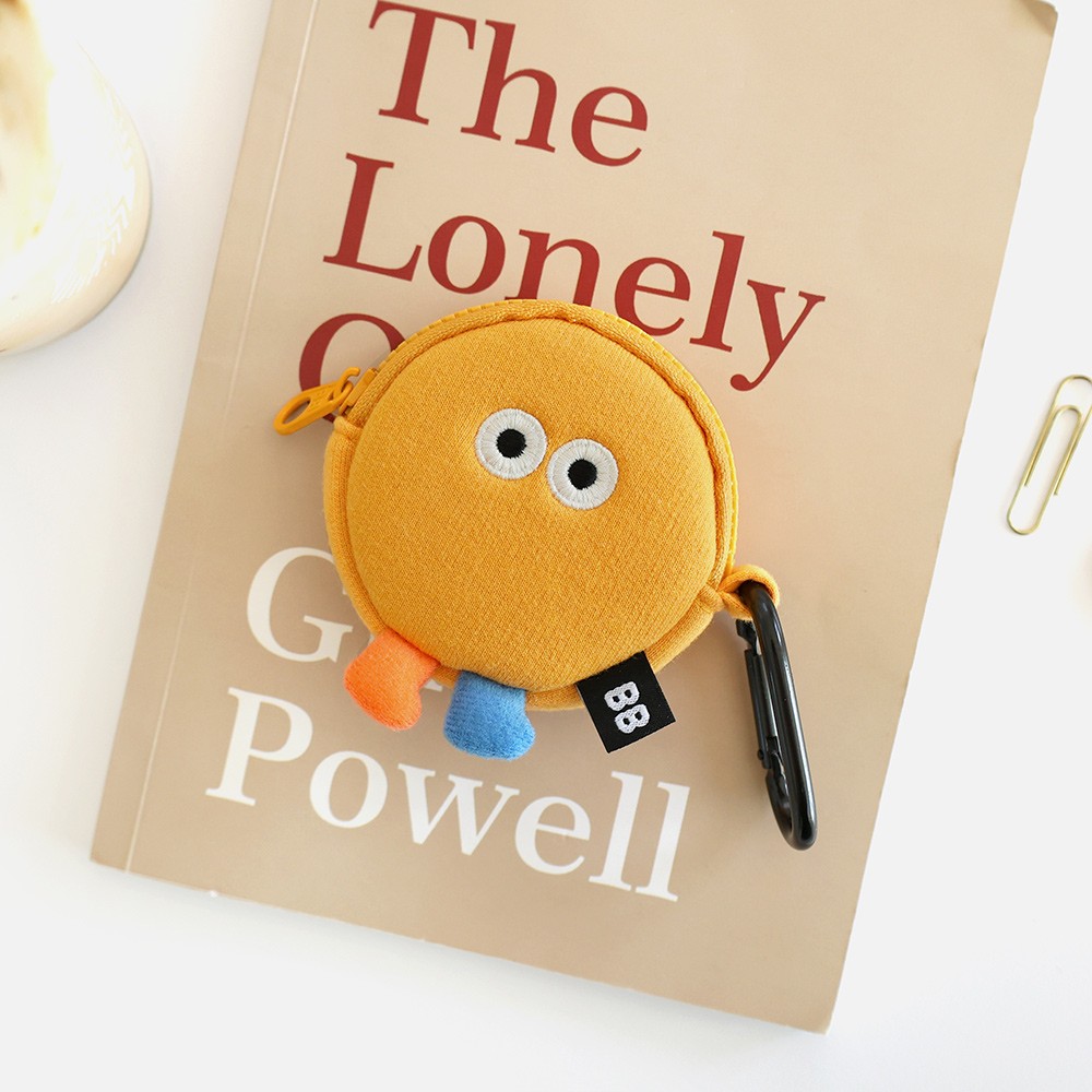 韩国romane可爱卡通丑萌大眼睛苹果AirPods1/2/3/4代蓝牙无线耳机套Pro2圆形耳机包防摔收纳包便携创意ins风 - 图0