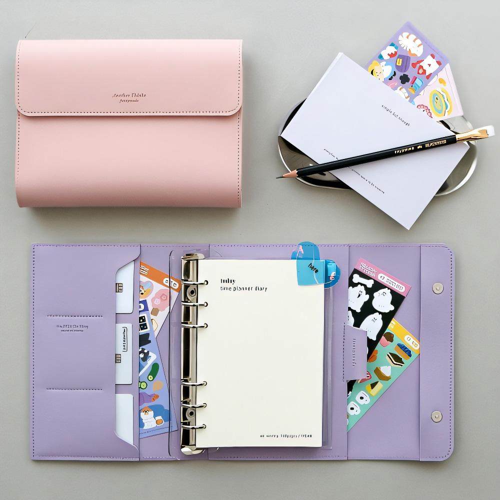 韩国funnymade高级皮面活页时间管理万年计划日程本手账记事本A6,淘宝优惠券,粉丝福利购,淘宝优惠卷