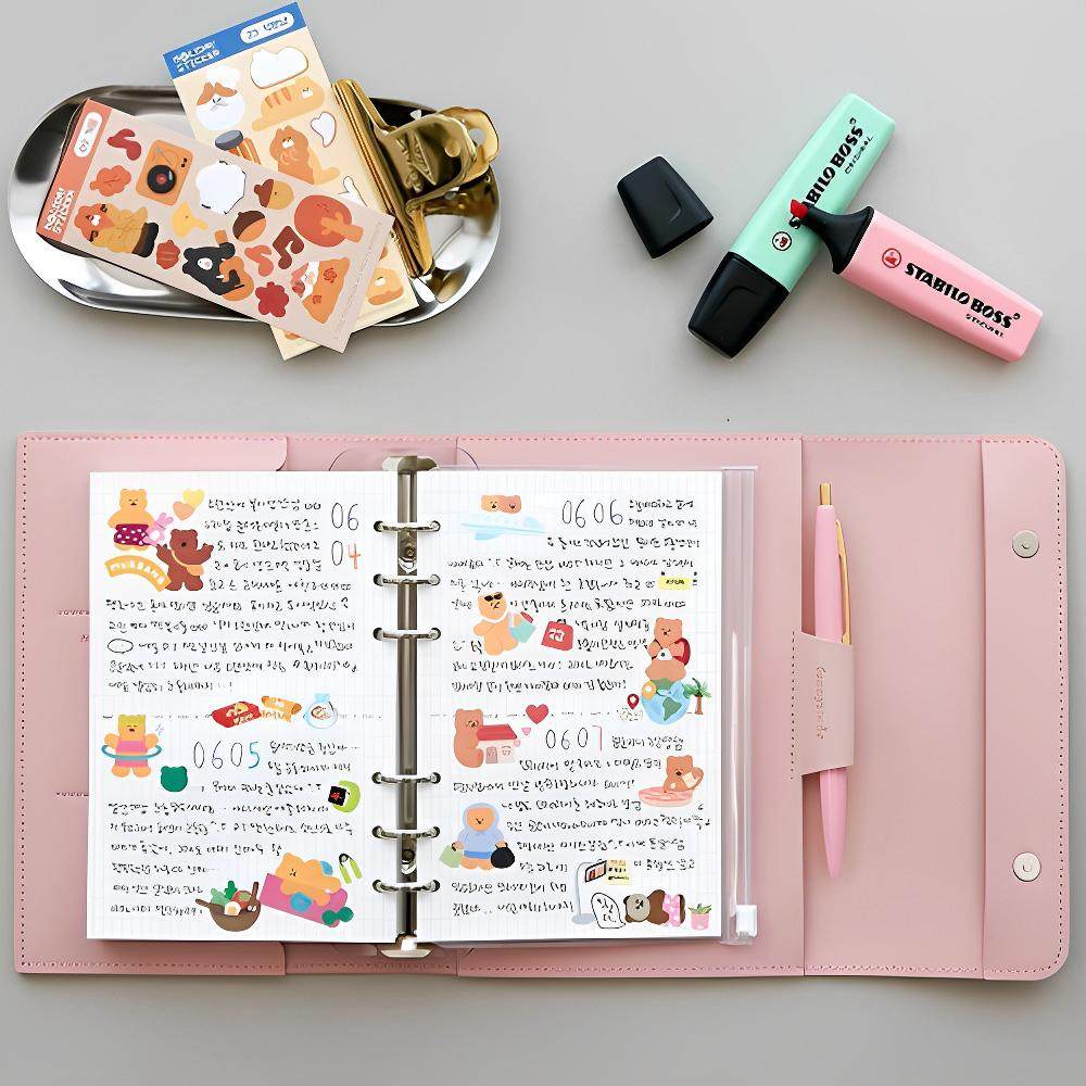 韩国funnymade高级皮面活页时间管理万年计划日程本手账记事本A6,淘宝优惠券,粉丝福利购,淘宝优惠卷