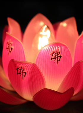 佛前心经观音荷花灯