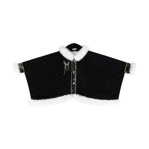 【重回汉唐鎏金月华】正品原创改良连帽斗篷汉服女款冬装汉洋折衷 - 图3