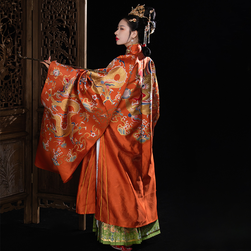 重回汉唐旗舰店重回汉唐御彰明制原创正品织金竖领立领大襟衫马面裙汉服女夏季1