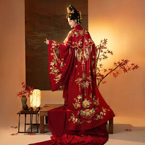 【重回汉唐倾世芳华】原创唐制齐胸衫裙襦裙广袖衫红色汉服婚服女