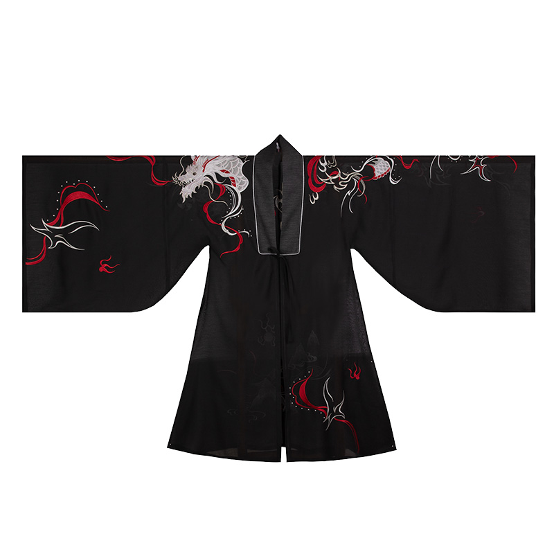 重回汉唐旗舰店重回汉唐云涛披风外套秋季大氅重工刺绣传统日常非古装汉服男款3