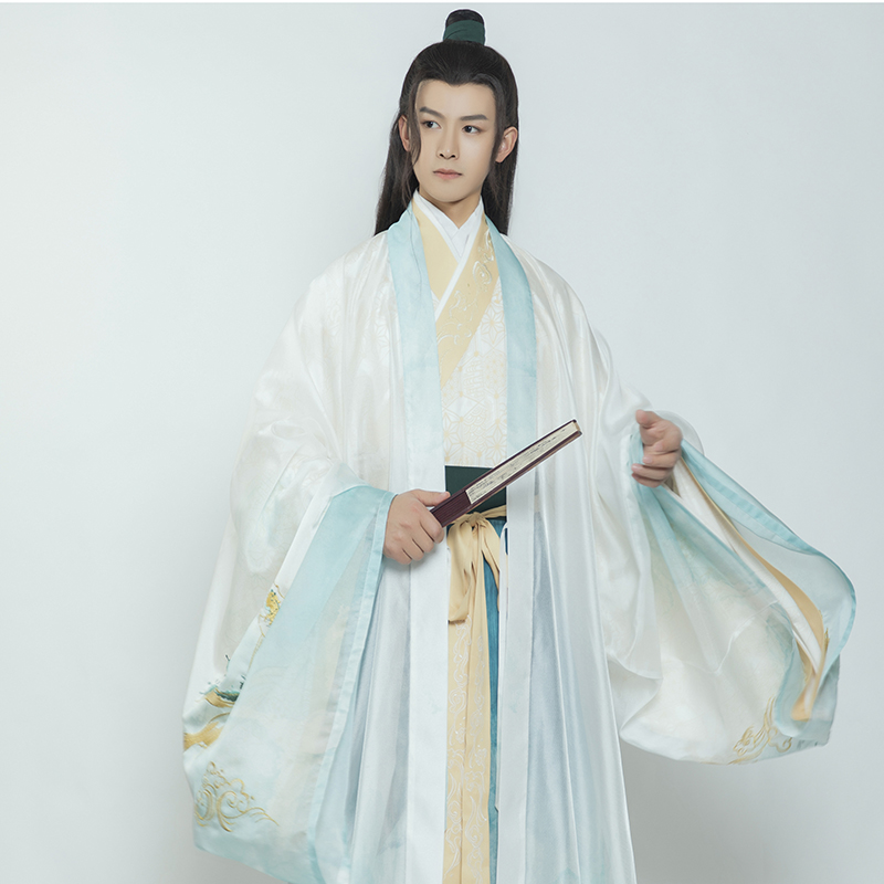 重回汉唐旗舰店重回汉唐x梦幻西游三维版联名款小仙龟 原创中国风长衫绣花汉服男0