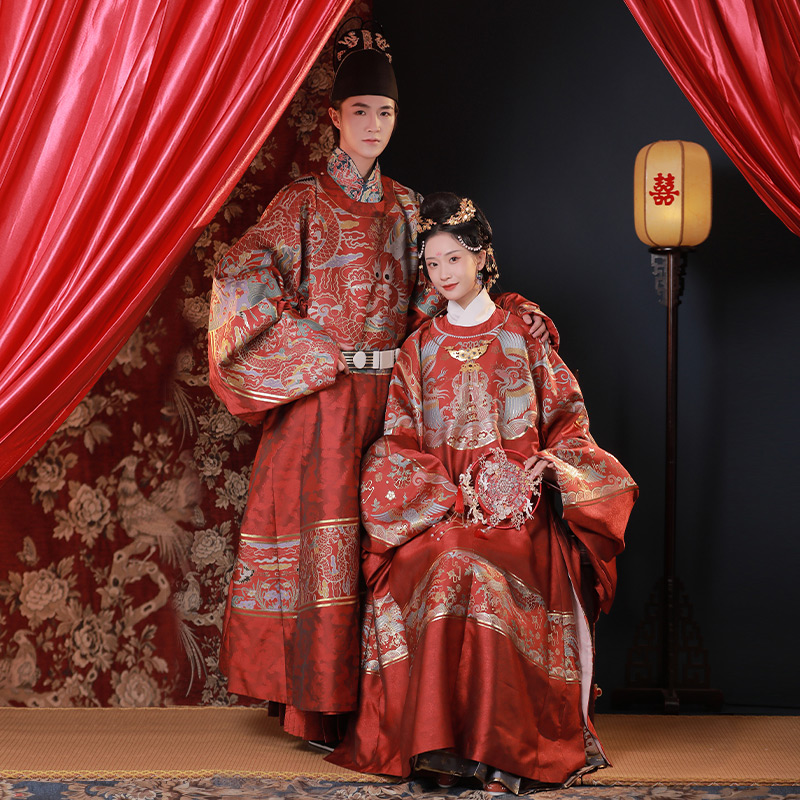 重回汉唐旗舰店【重回汉唐X15周年】金风玉露明制重工刺绣霞帔汉服女款婚服原创1