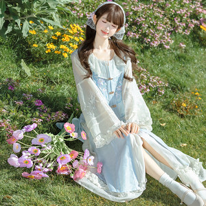 【重回汉唐初夏有风】汉洋折衷改良连衣裙长比甲明制汉服女款日常
