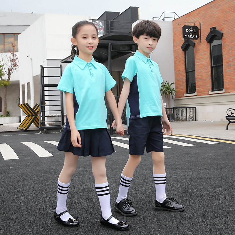 儿童夏季班服学院风英伦校服套装小学生短袖幼儿园园服夏装老师服