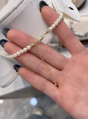 艺达新款法式玫瑰珍珠项链轻奢小众锁骨链女高级感气质名媛颈链