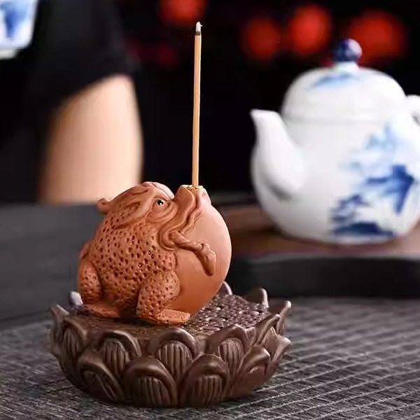 紫砂香插香座金蟾貔貅线香招财立式家用室内底座茶桌香薰香炉摆件,淘宝优惠券,粉丝福利购,淘宝优惠卷