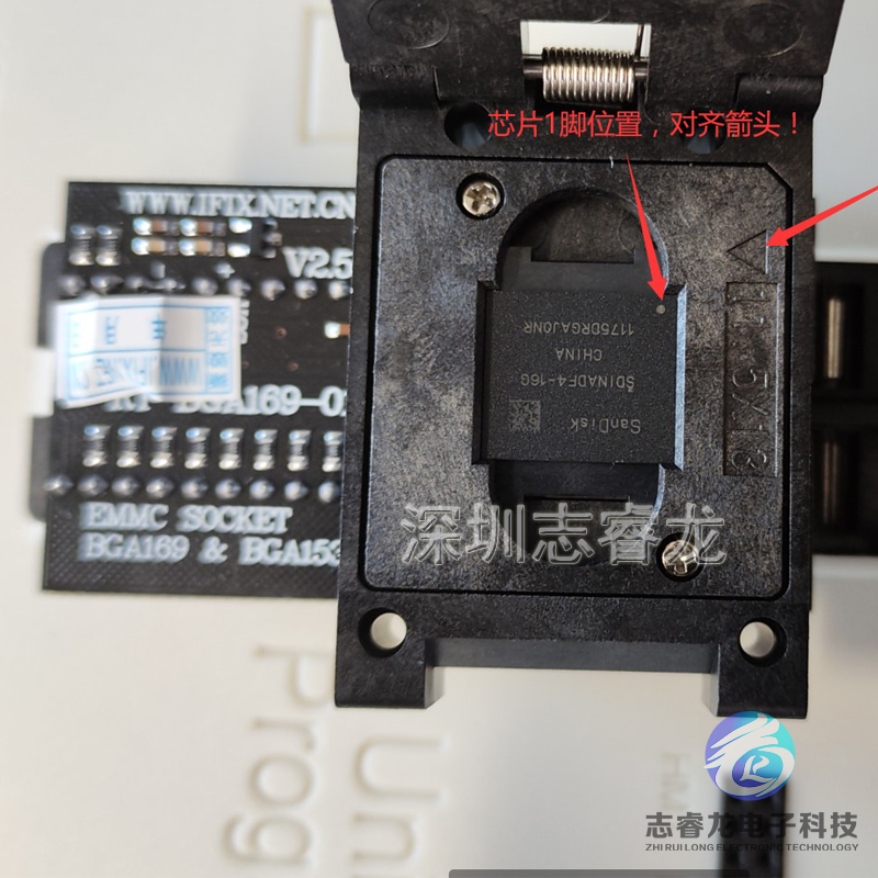 RT809H专用液晶电视汽车导航音响EMMC BGA169 BGA153烧录读写座-图1