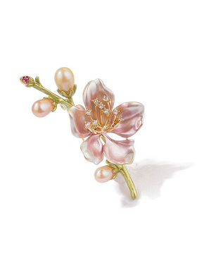 淡水珍珠玉兰花胸针女高端