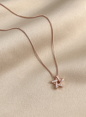 玫瑰金星星项链女轻奢