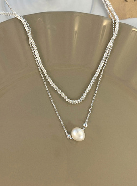 双层特设计叠戴珍珠款项链
