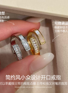 银色几何戒指女款小众设计高级感