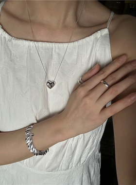 安小柏◆通体s925纯银 清冷高级感适合叠戴菱格细戒指开口女首饰