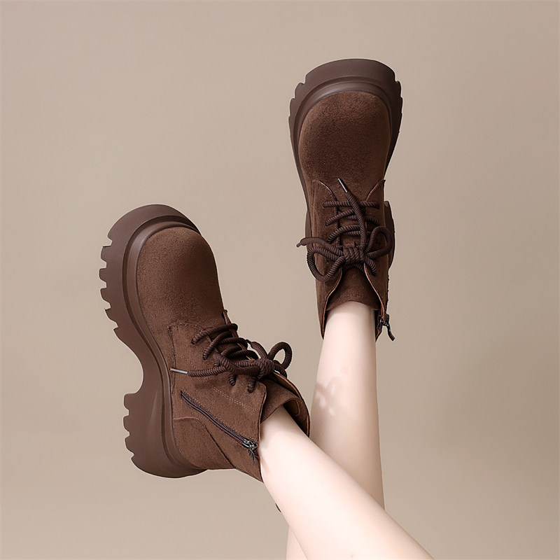 厚底雪地靴女2025新款休闲复古超火马丁靴冬季加绒系带勃肯棉鞋,淘宝优惠券,粉丝福利购,淘宝优惠卷