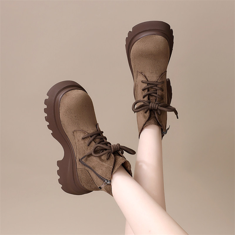 厚底雪地靴女2025新款休闲复古超火马丁靴冬季加绒系带勃肯棉鞋,淘宝优惠券,粉丝福利购,淘宝优惠卷