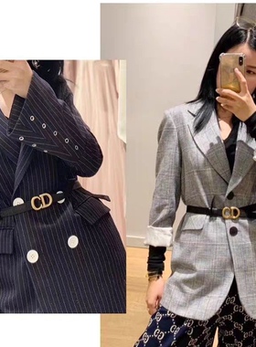 皮带女士网红CD扣细腰带ins风配裙子装饰牛仔裤简约百搭裤带潮