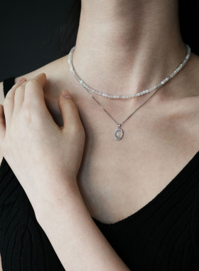 L.Bardeen灰玛瑙串珠项链choker