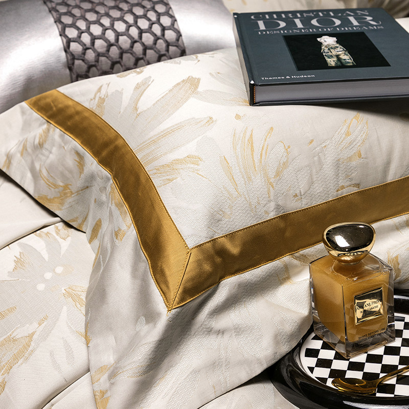 轻奢高端长绒棉色织提花四件套100全棉被套床单别墅款样板间床品,淘宝优惠券,粉丝福利购,淘宝优惠卷