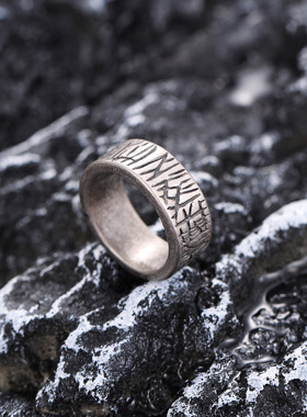 复古裂痕戒指男ins小众设计